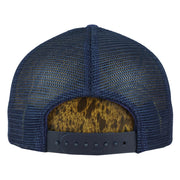 Rear dark mesh panels and plastic snapback closure