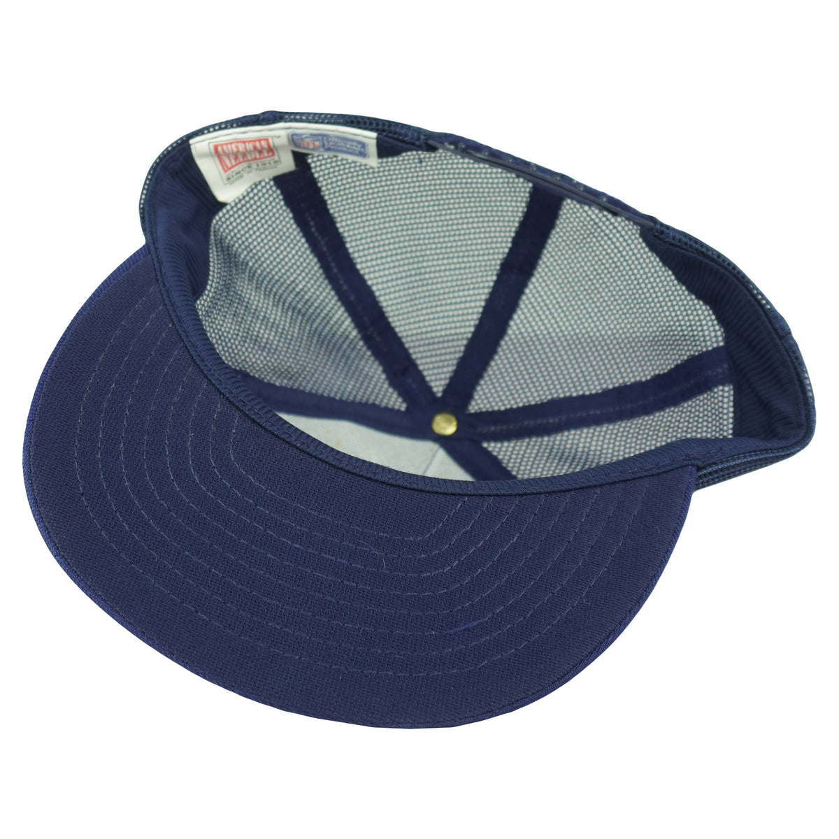 Interior sweatband and navy underside of the Bears hat brim