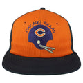 Orange Chicago Bears hat with embroidered helmet and team lettering