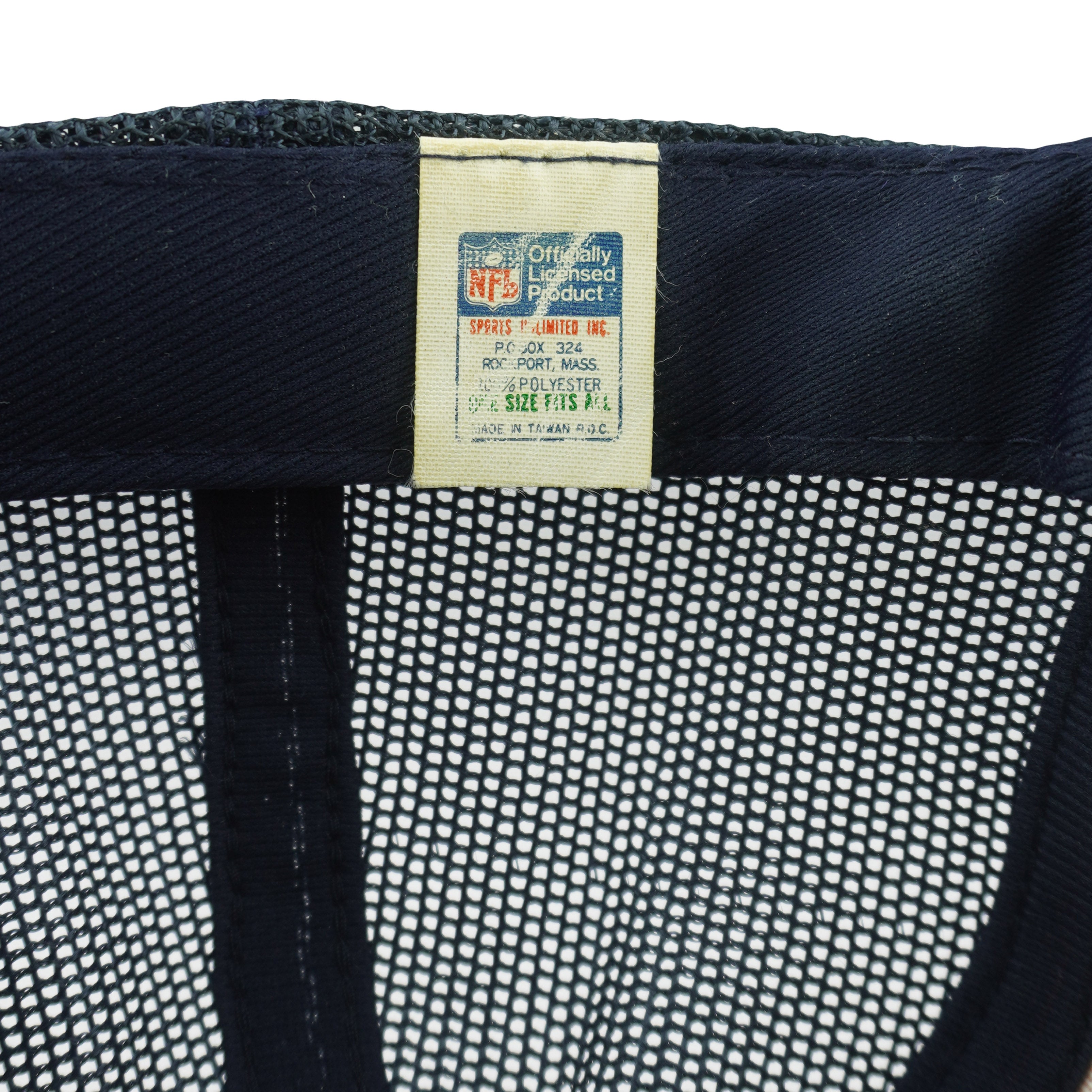 NFL licensed-product label attached inside the Bears cap