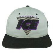 Vintage NHL (G Cap) - Indianapolis Ice IHL Snapback Hat 1990s OSFA in gray