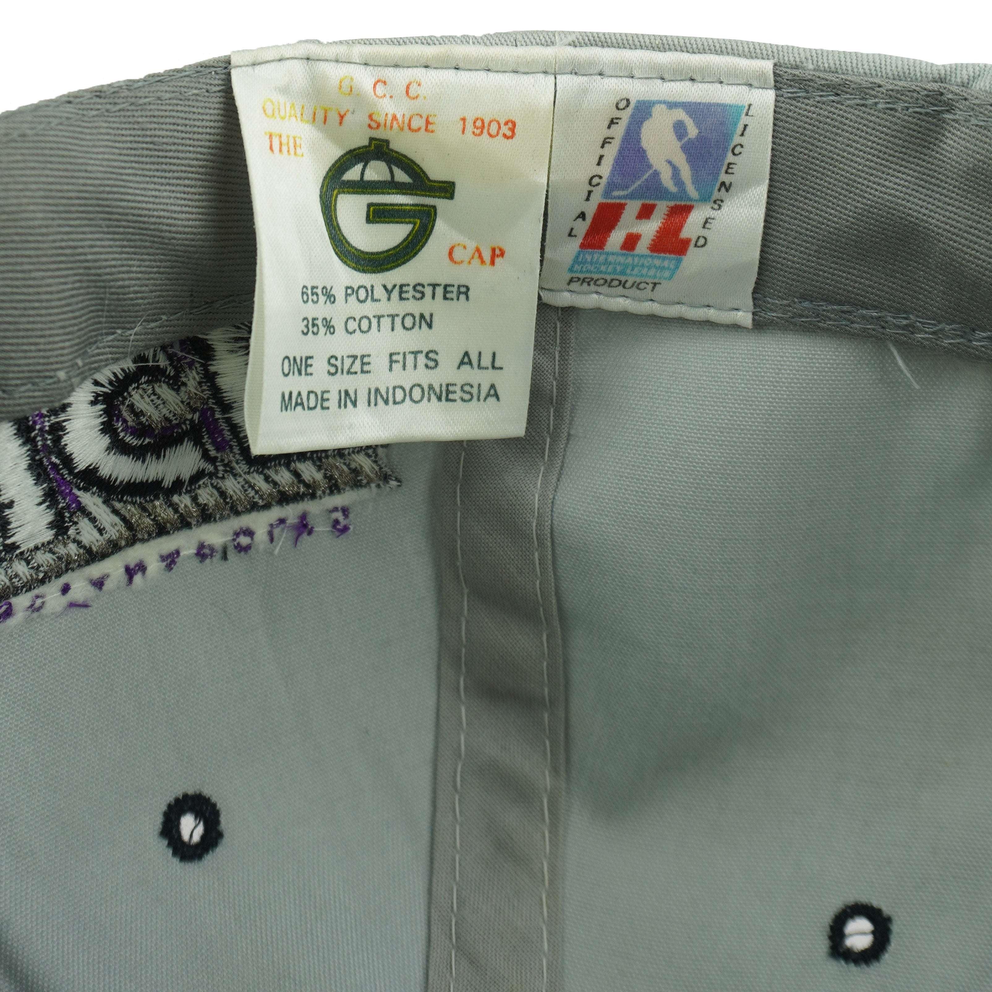 Vintage NHL (G Cap) - Indianapolis Ice IHL Snapback Hat 1990s OSFA in gray
