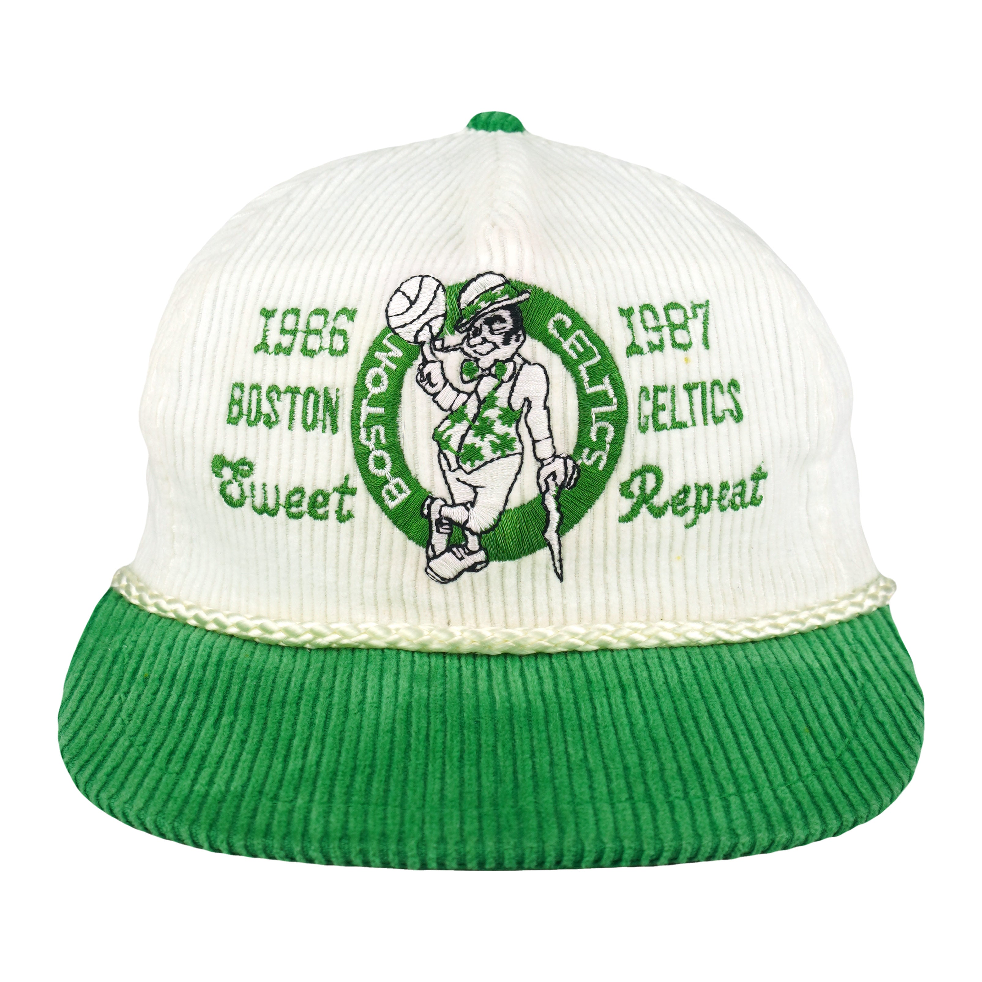 NBA - Boston Celtics Sweet Repeat Corduroy Snapback Hat 1990s OSFA Vintage Retro Basketball