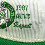 NBA - Boston Celtics Sweet Repeat Corduroy Snapback Hat 1990s OSFA Vintage Retro Basketball