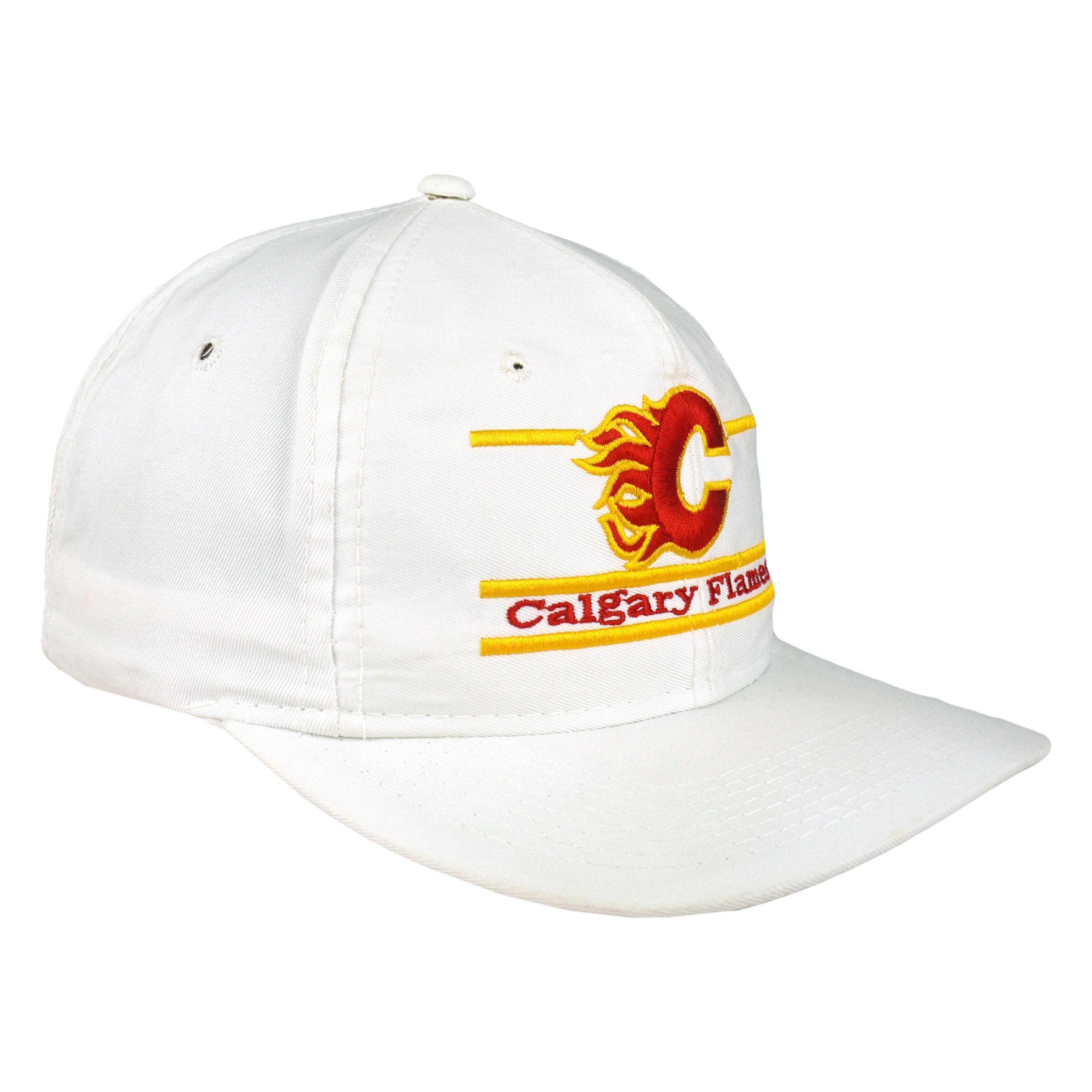 NHL (The Game) - Calgary Flames Embroidered Snapback Hat 1990s OSFA Vintage Retro Hockey