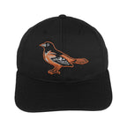 Black kids Orioles snapback hat with embroidered bird logo