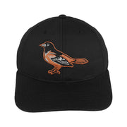 Black kids Orioles snapback hat with embroidered bird logo