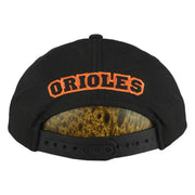 Rear Orioles lettering above the black snap closure