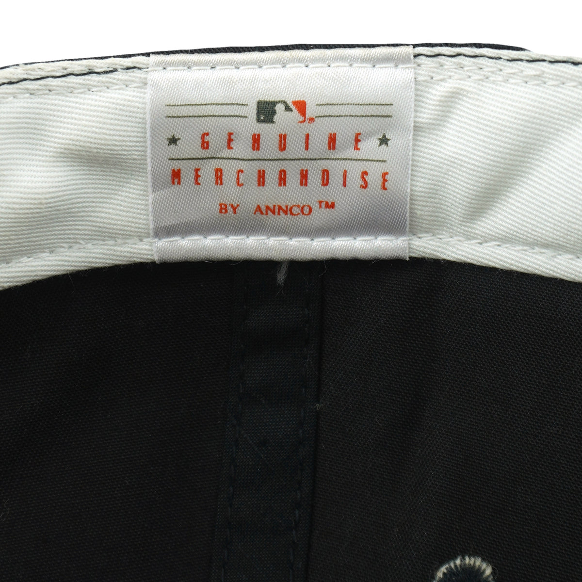 MLB Genuine Merchandise label inside the Annco Orioles hat