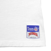 Nutmeg Mills Team NFL patch on the white sleeve