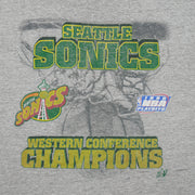 Vintage NBA (Lee) - Seattle SuperSonics Conference Champions T-Shirt 1996 Large in gray