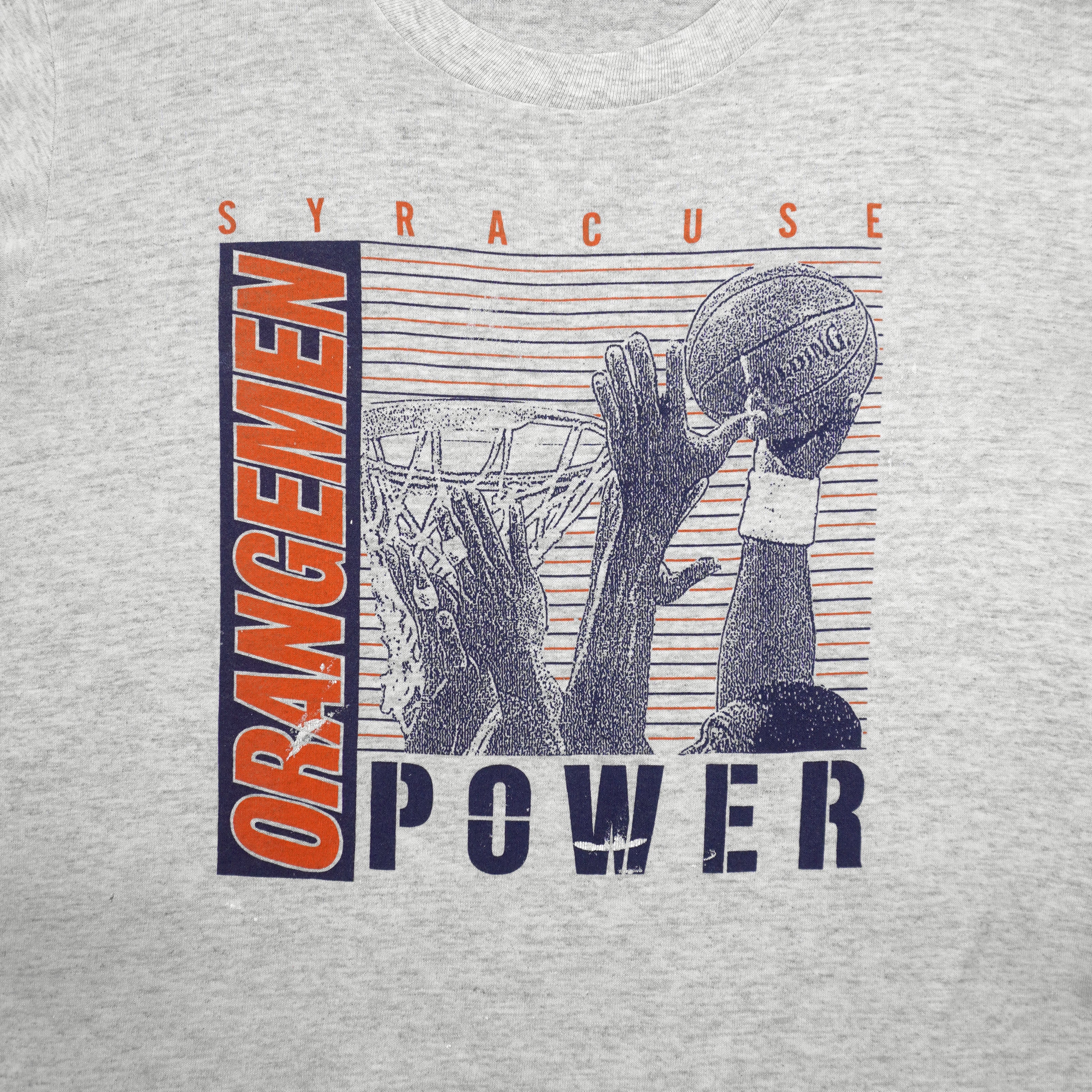 NCAA (Swingster)- Syracuse Orangemen Power T-Shirt 1990s X-Large Vintage Retro