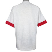 Light gray Louisiana Tech Bulldogs T-shirt with red cuffs back view