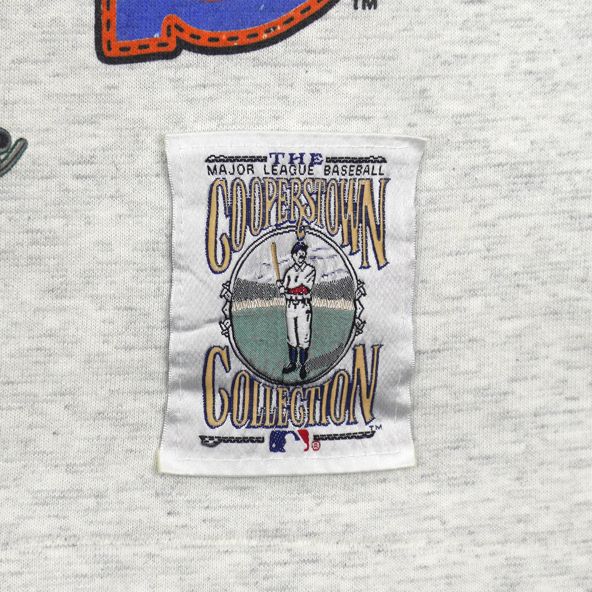 Cooperstown Collection patch near the gray jersey hem