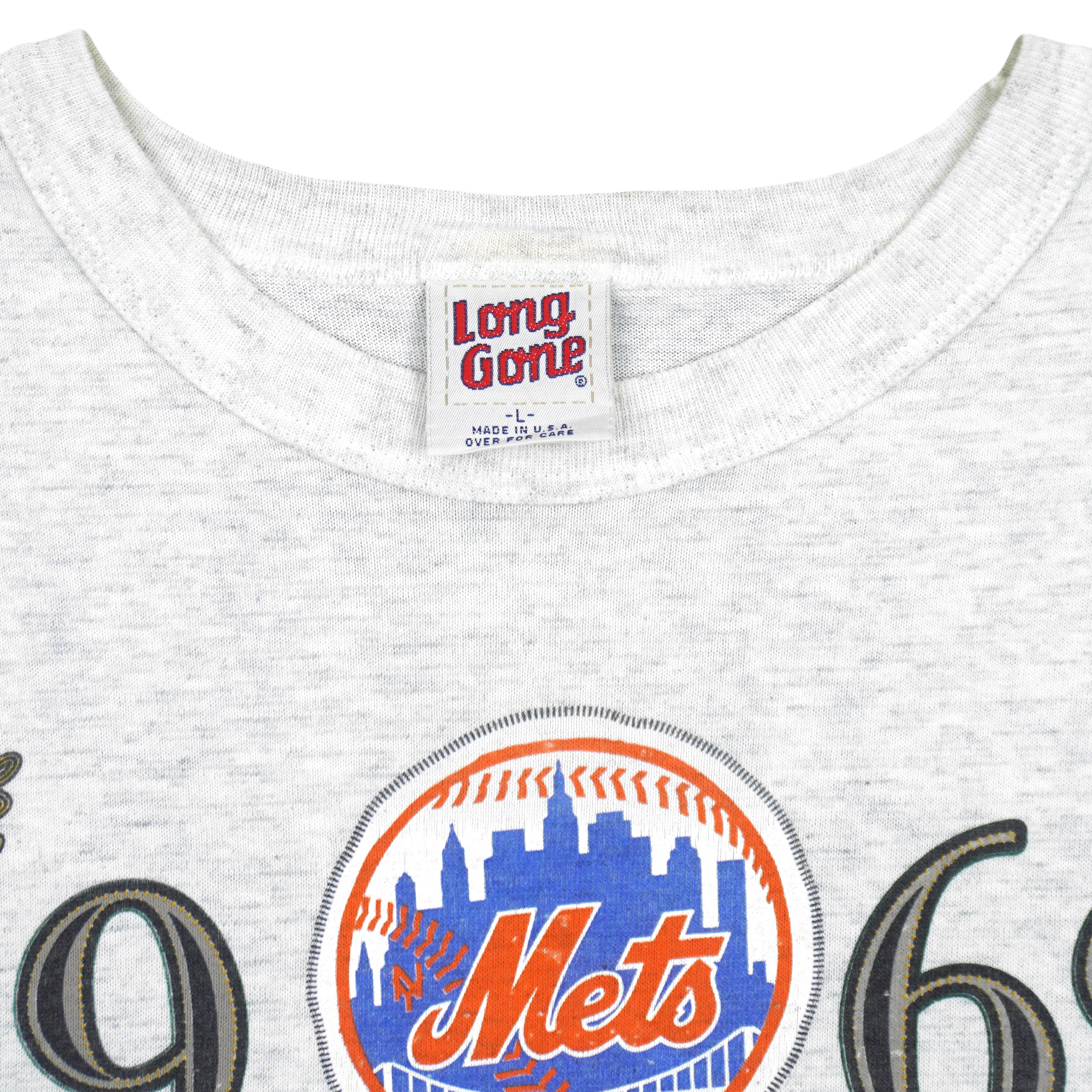 Long Gone Large label inside the gray Mets jersey collar