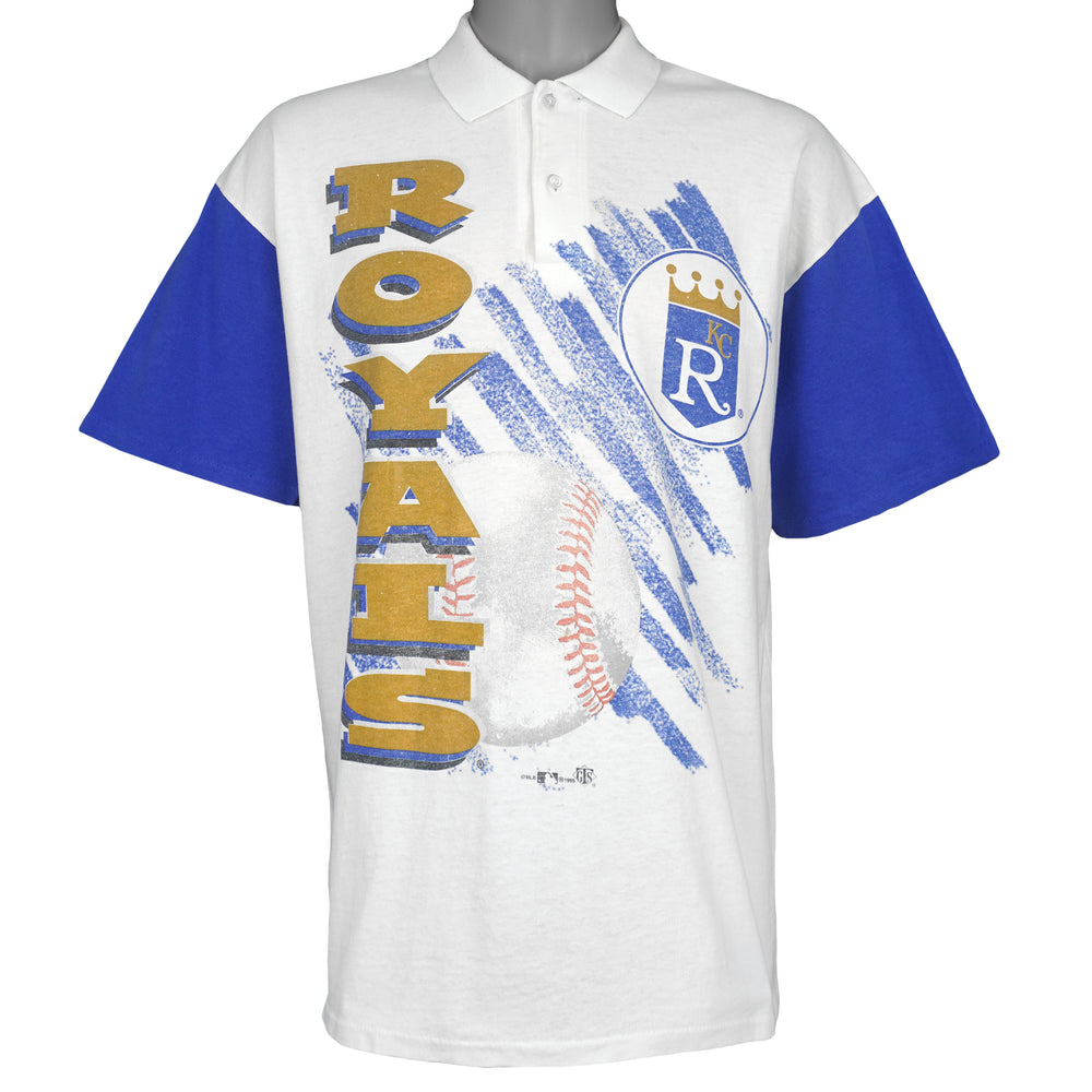 MLB (GTS) - Kansas City Royals Polo Shirt 1995 Large Vintage Retro Baseball