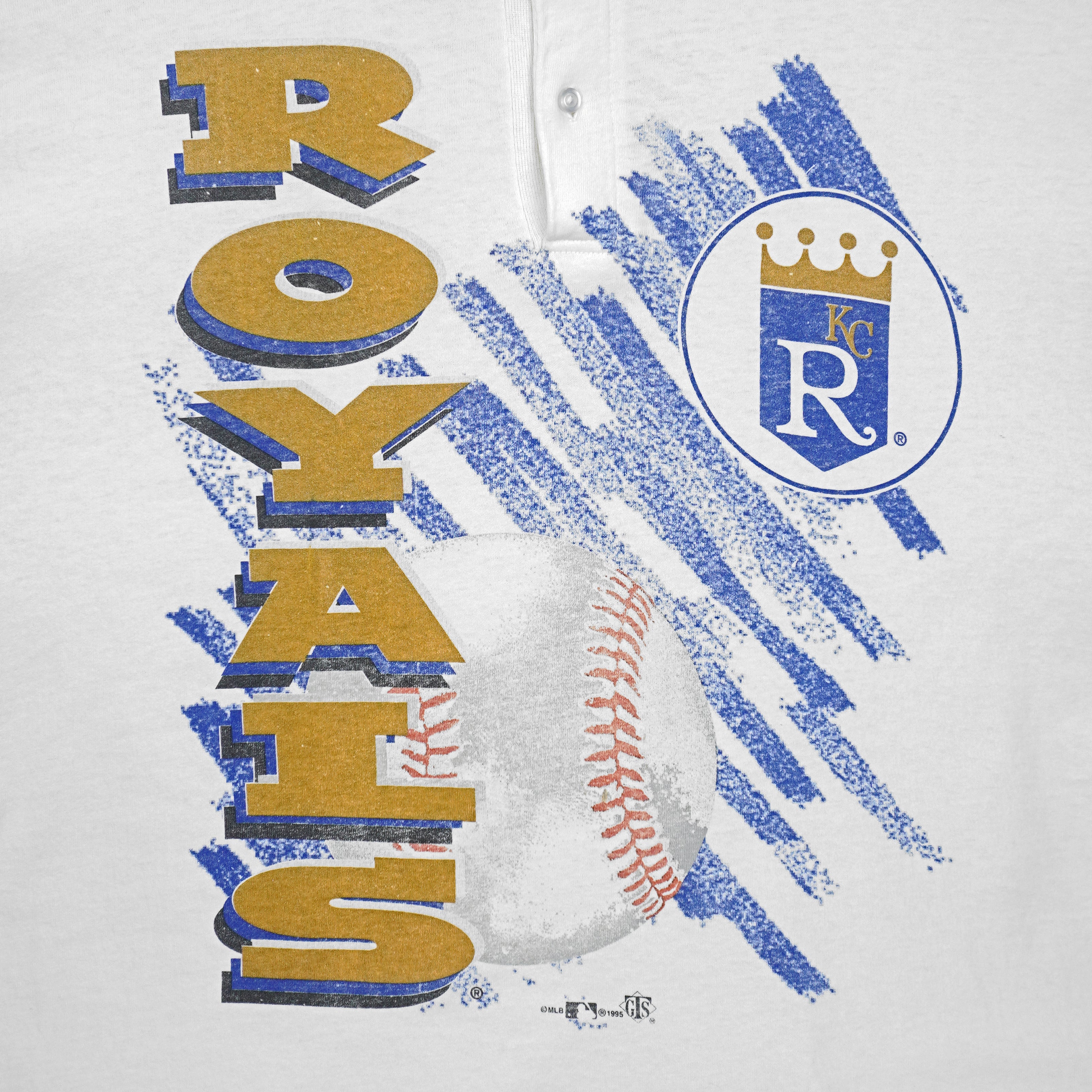 MLB (GTS) - Kansas City Royals Polo Shirt 1995 Large Vintage Retro Baseball