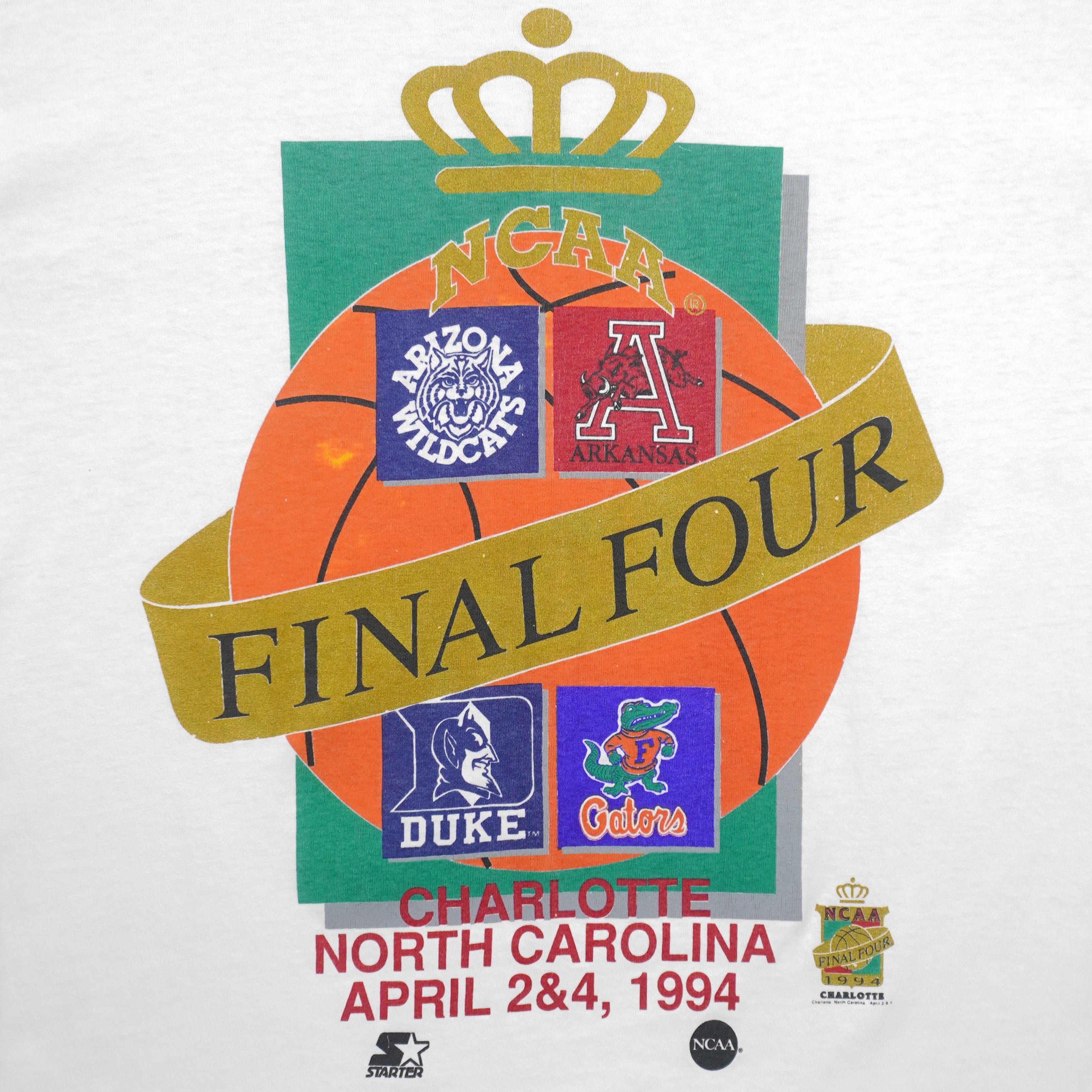 Starter (NCAA) - Final Four Charlotte T-Shirt 1994 Medium Vintage Retro