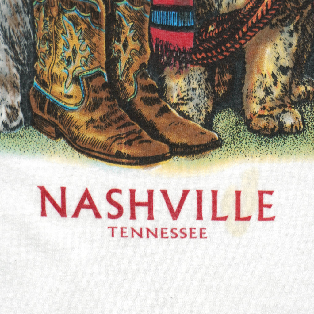 Vintage (Anvil) - Cowboy Cats Nashville Tennessee T-Shirt 1980s Large Vintage Retro