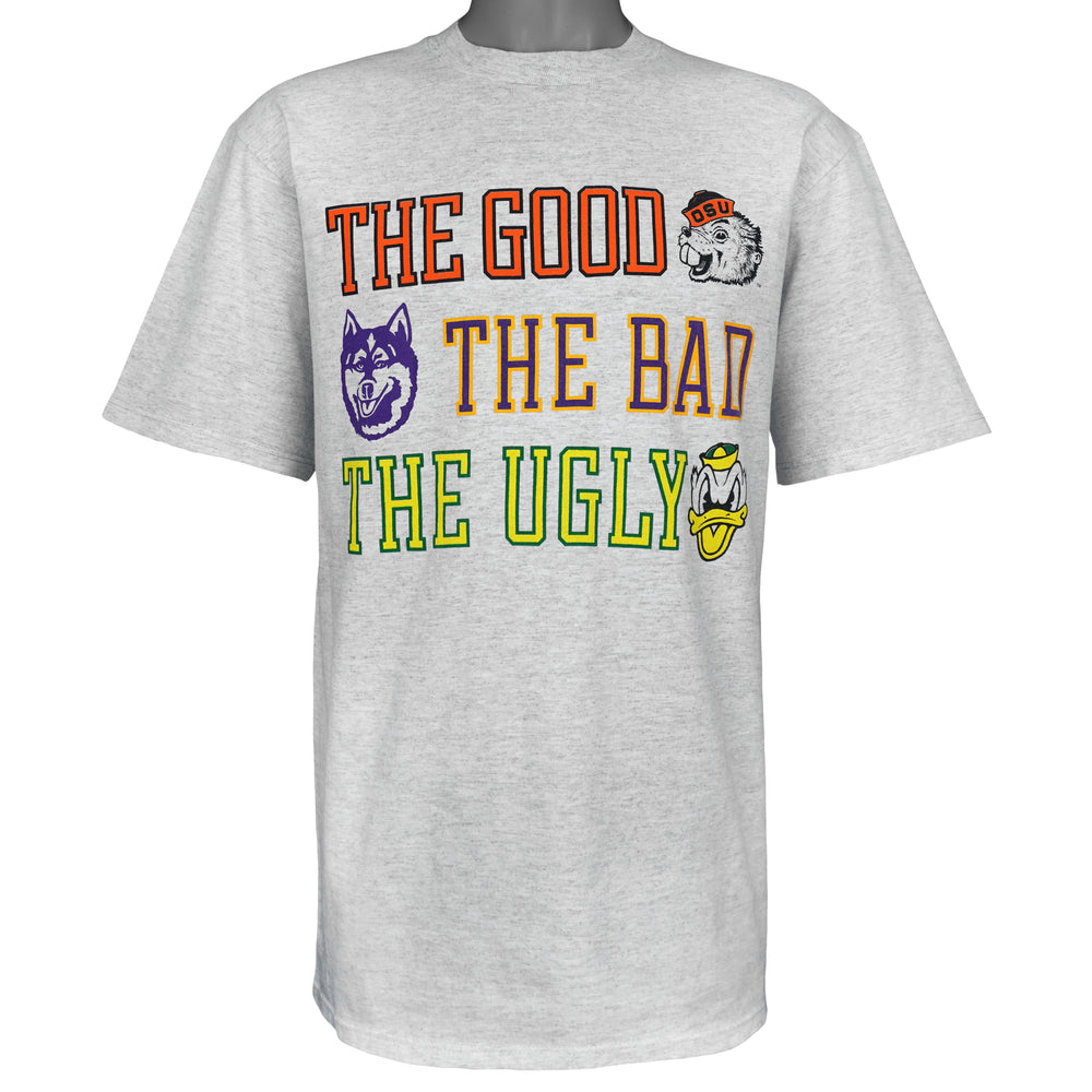 NCAA (Jerzees) - The Good, The Bad, The Ugly Colleges T-Shirt 1990s Large Vintage Retro