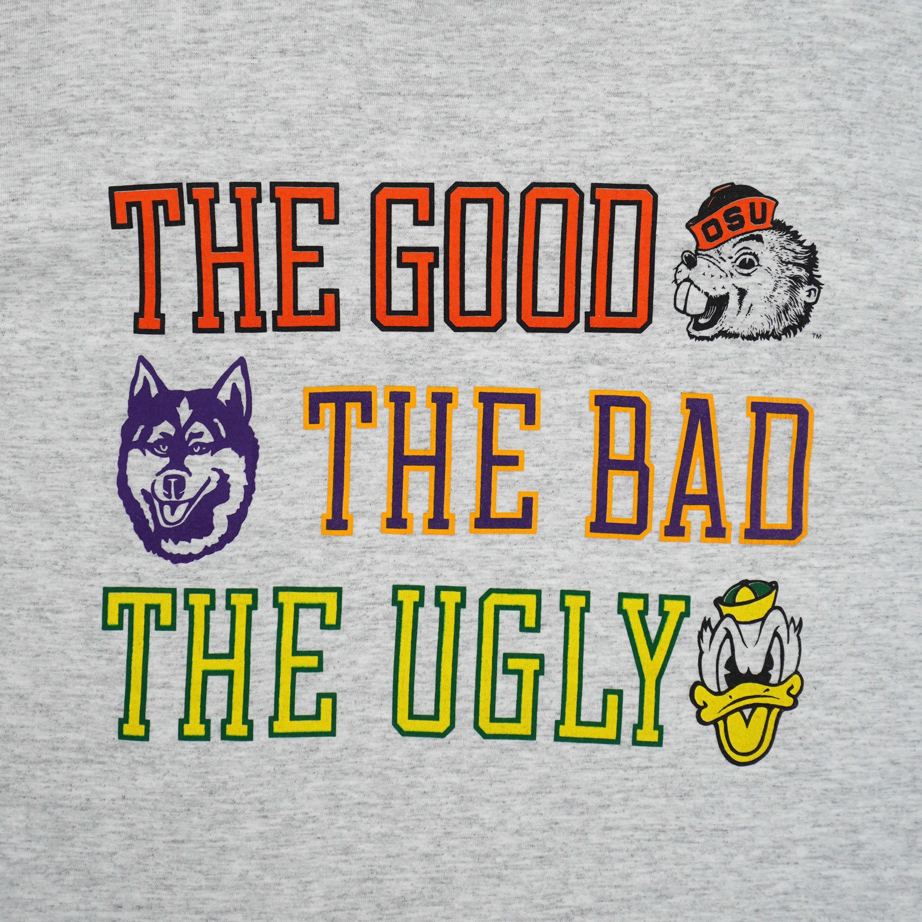 NCAA (Jerzees) - The Good, The Bad, The Ugly Colleges T-Shirt 1990s Large Vintage Retro