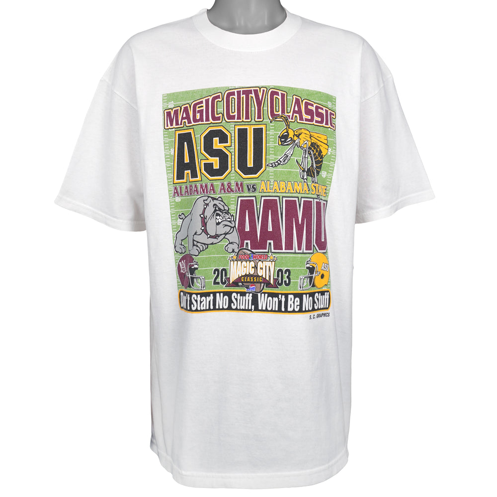 NCAA (Jerzees) - Magic City Classic ASU vs AAMU Football T-Shirt 2003 X-Large Vintage Retro