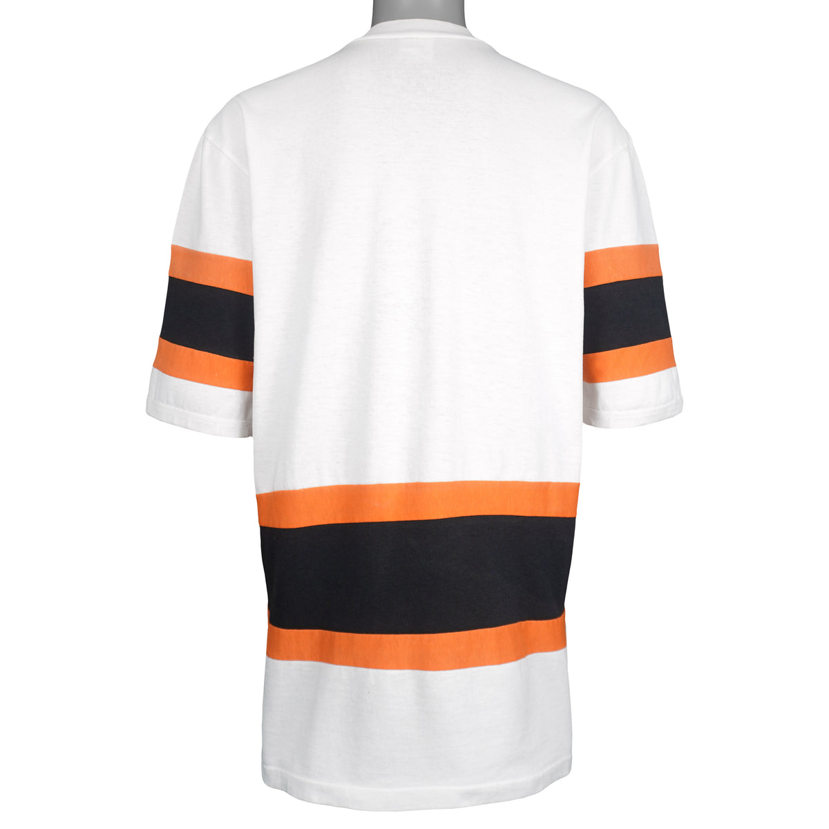 Back of the Giants jersey with broad orange and black bands