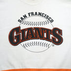 Large San Francisco Giants baseball graphic on the white front
