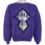 Vintage Kenzo - Kenzo Paris Golf Crew Neck Sweatshirt 1990s Large in purple and plaid