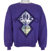 Vintage Kenzo - Kenzo Paris Golf Crew Neck Sweatshirt 1990s Large in purple and plaid