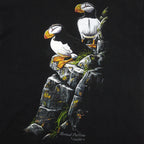 Vintage (Hanes) - Horned Puffins Wildlife T-Shirt 1990s Large Vintage Retro