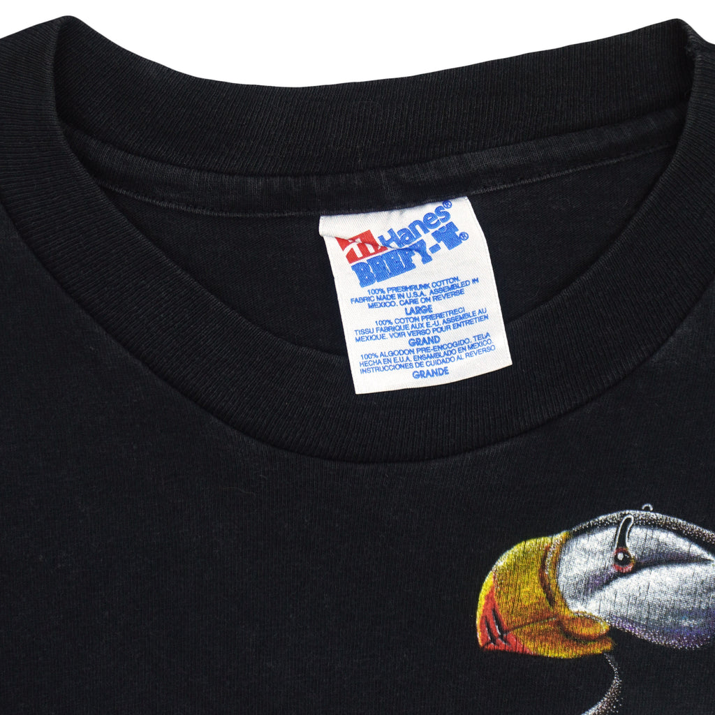 Vintage (Hanes) - Horned Puffins Wildlife T-Shirt 1990s Large Vintage Retro