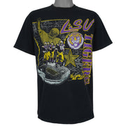 Nutmeg NCAA LSU Fighting Tigers black stadium-map T-shirt front view