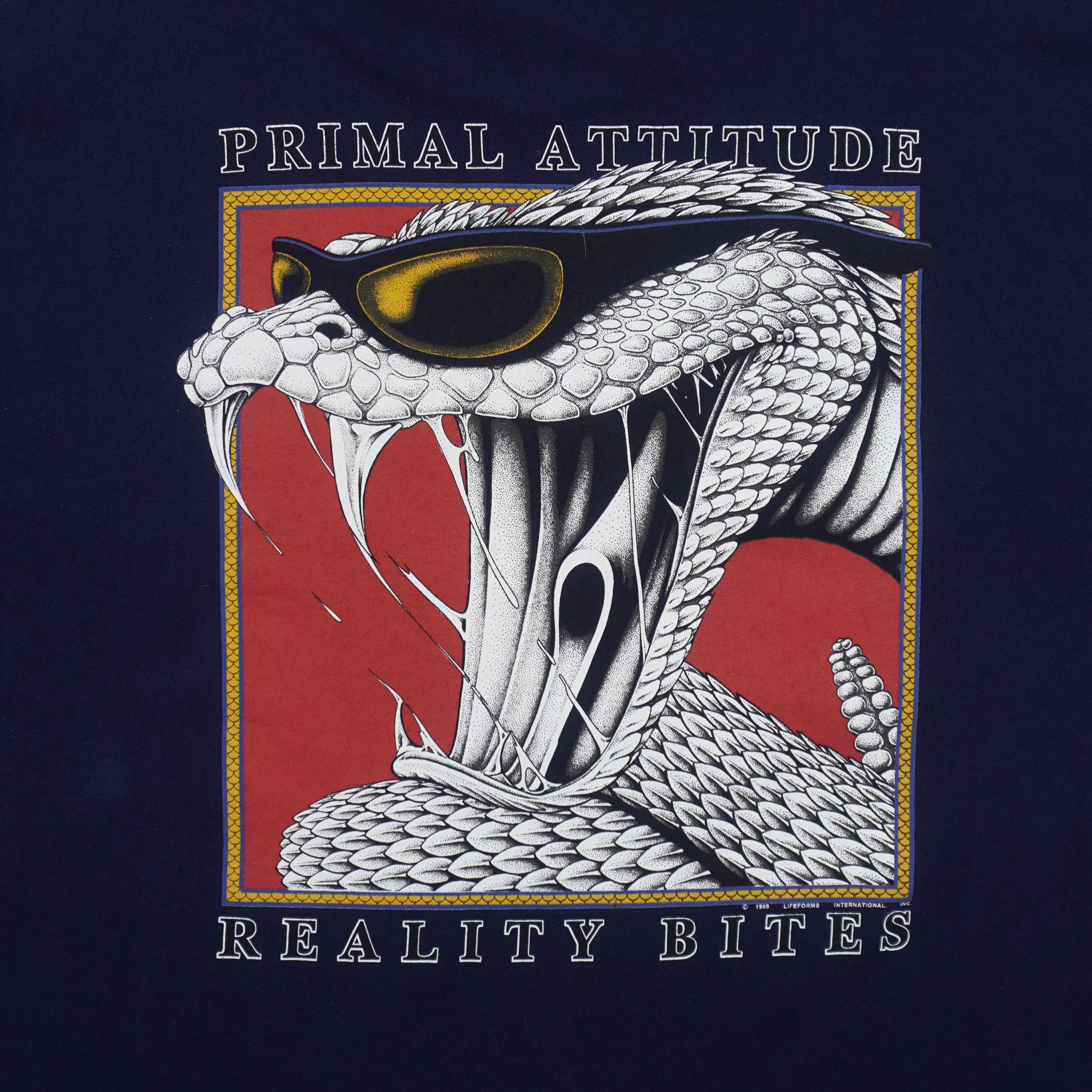 Vintage (Lifeforms) - Primal Attitude Reality Bites Snake T-Shirt 1998 X-Large Vintage Retro