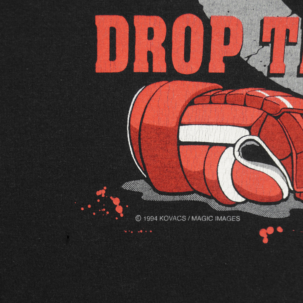 NHL (Best) - Detroit Red Wings Real Men Drop Their Gloves T-Shirt 1994 XX-Large Vintage Retro Hockey
