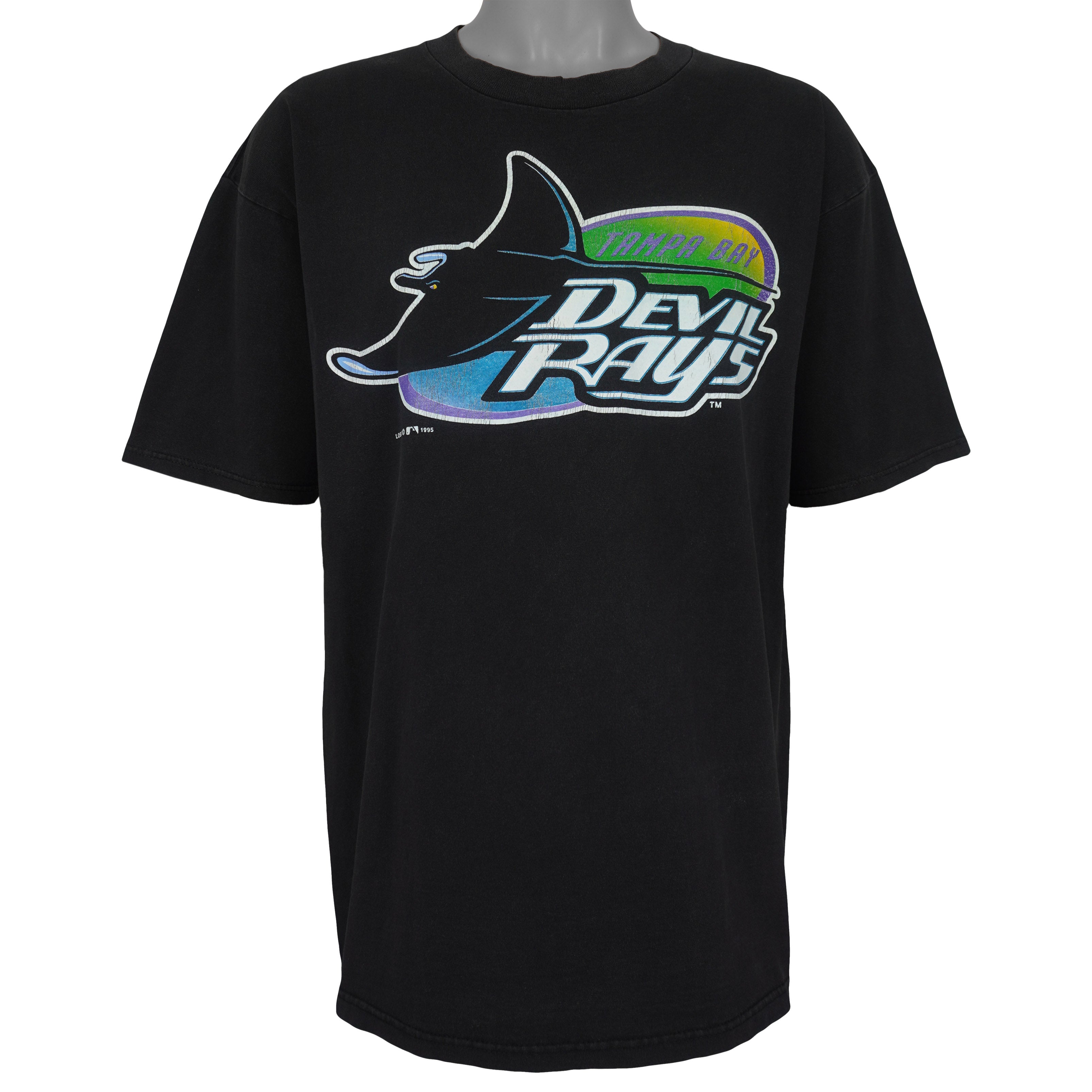 MLB (All Sport) - Tampa Bay Devil Rays T-Shirt 1995 Large Vintage Retro Baseball