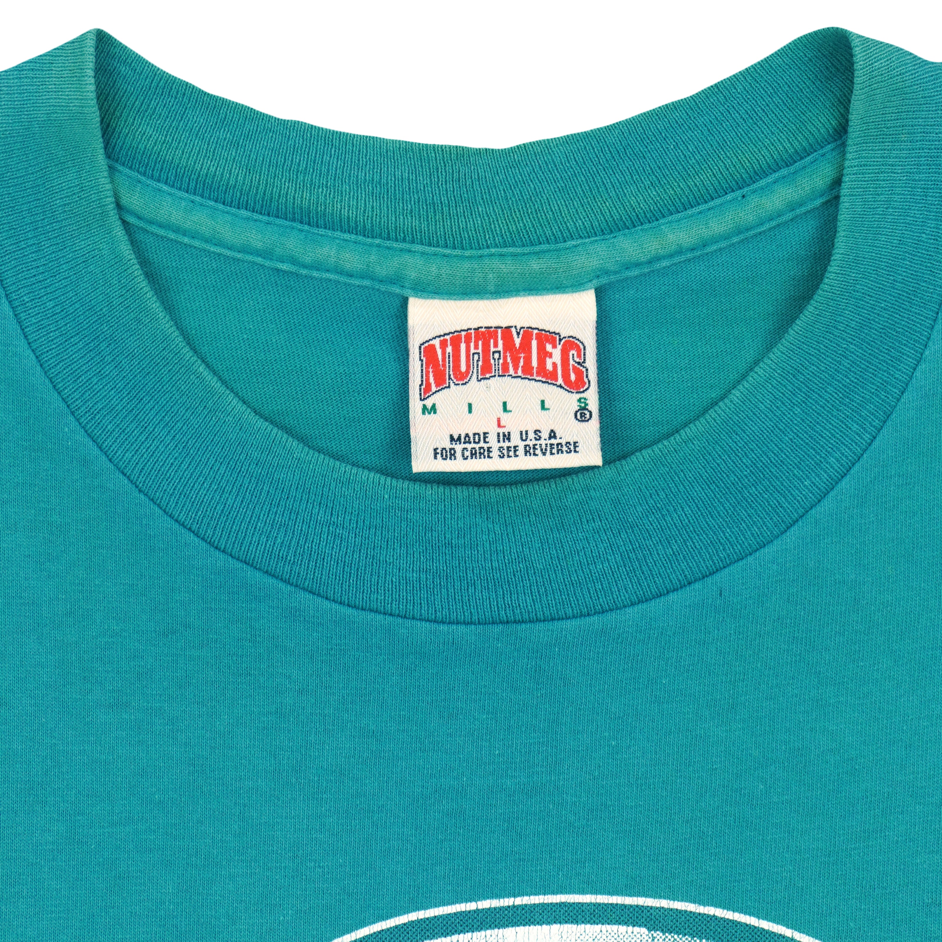 MLB (Nutmeg) - Florida Marlins Single Stitch T-Shirt 1990s Large Vintage Retro Baseball
