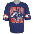 Blue New York Giants fan jersey with helmet and large lettering
