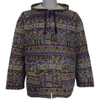 Vintage (Dude) - Abstract Tribal Pattern Hooded Jacket 1990s Large Vintage Retro