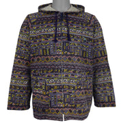 Vintage (Dude) - Abstract Tribal Pattern Hooded Jacket 1990s Large Vintage Retro