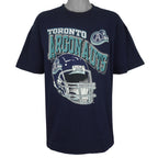 Vintage CFL (CGW) - Toronto Argonauts Helmet T-Shirt 1998 X-Large in navy and blue