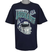 Vintage CFL (CGW) - Toronto Argonauts Helmet T-Shirt 1998 X-Large in navy and blue