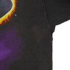 Reebok - Black Flaming Hockey Puck Graphic T-Shirt 1990s Medium Vintage Retro