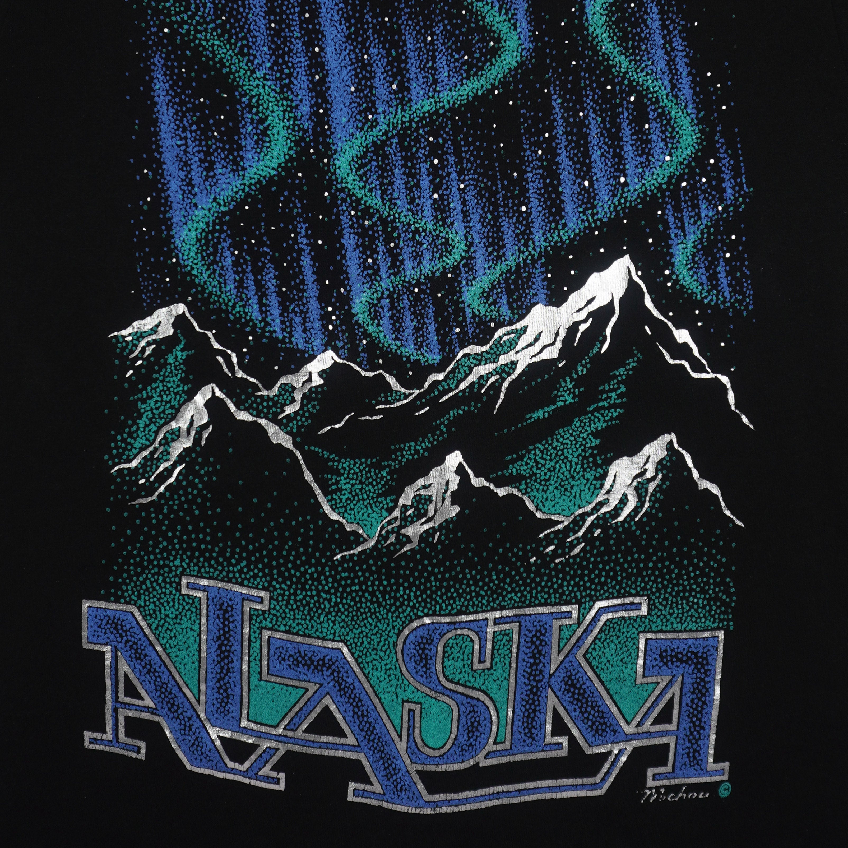 Vintage (Fruit Of The Loom) - Alaska Northern Lights T-Shirt 1990s Large Vintage Retro