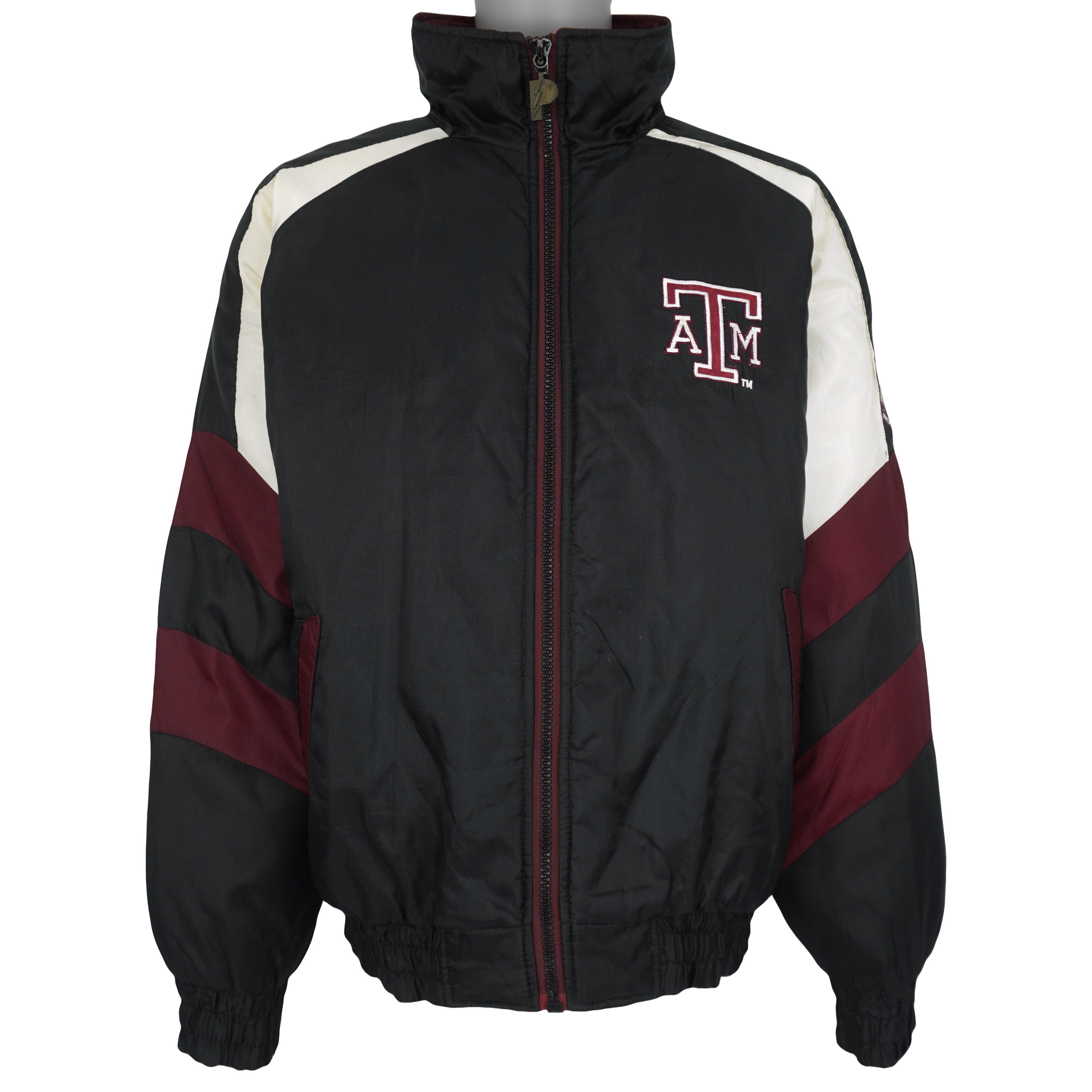 Pro Player Texas A&M Aggies puffer jacket zipped front view