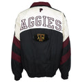 Pro Player Texas A&M Aggies black, white, and maroon puffer jacket back view
