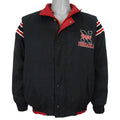 Genuine Stuff Nebraska Huskers reversible puffer jacket black-side front view