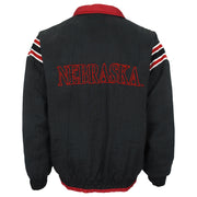 Genuine Stuff Nebraska Huskers reversible puffer jacket black-side back view