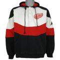 Vintage NHL (Apex One) - Detroit Red Wings Hooded Sweatshirt 1990s Large in black and white and red