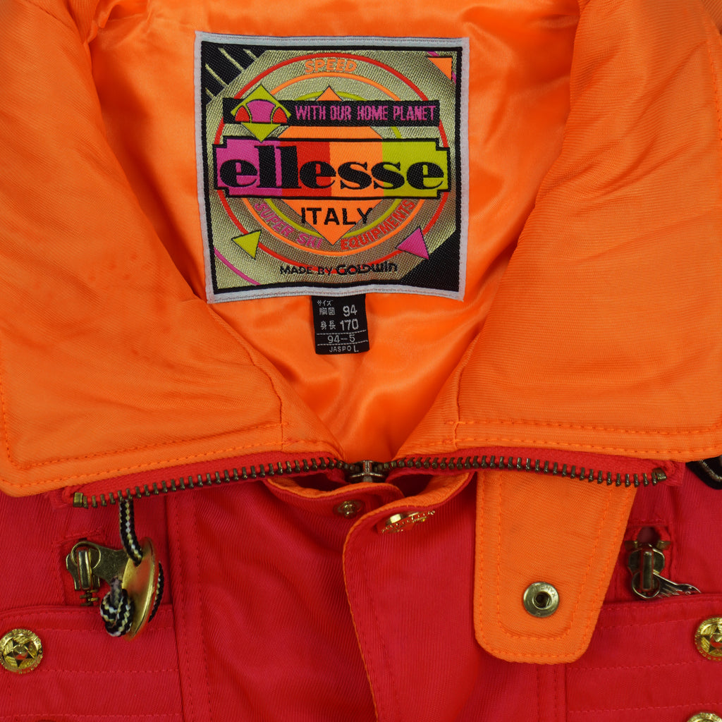 Ellesse - Italy Spell-Out Embroidered Ski Jacket 1990s Large Vintage Retro